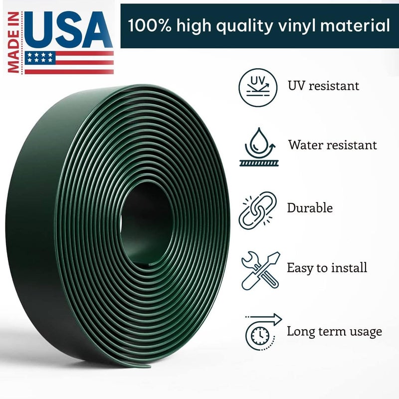 KOMORAX Sherwood Green 1.5" Wide 20' Length Chair Vinyl Strap Strapping for Patio Lawn Garden Outdoor Furniture Matte Finish Color - Image 2